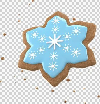 3d Rendering Christmas or new year elements background with decorative cookie Stock Illustration
