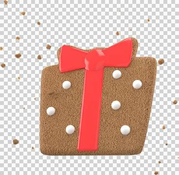 3d Rendering Christmas or new year elements background with decorative cookie イラスト素材