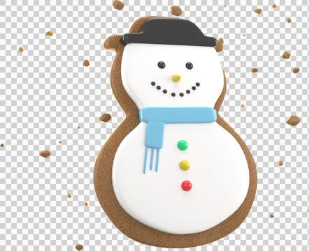 3d Rendering Christmas or new year elements background with decorative cookie Stock-Illustration