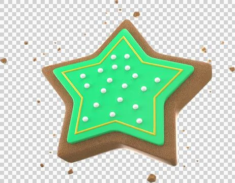 3d Rendering Christmas or new year elements background with decorative cookie Stock Illustration
