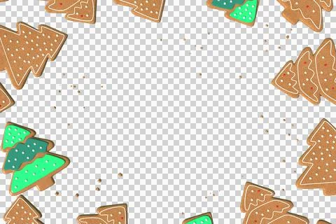 3d Rendering Christmas or new year elements background with decorative cookie Stock Illustration
