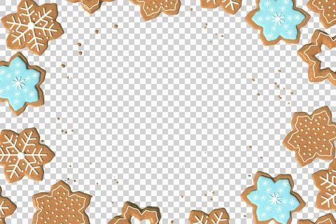 3d Rendering Christmas or new year elements background with decorative cookie 스톡 일러스트