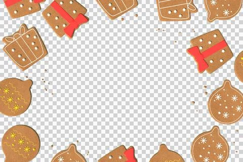 3d Rendering Christmas or new year elements background with decorative cookie Illustration
