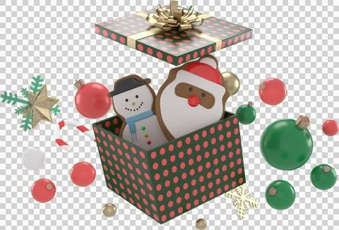 3d Rendering Christmas or new year elements background with decorative balls, Stock Illustration