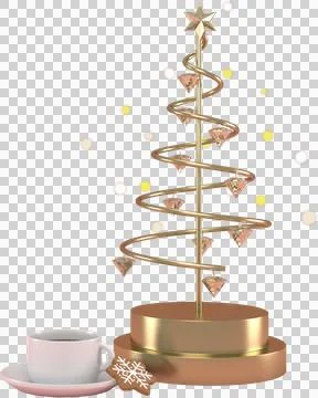 3d Rendering Christmas or new year elements background with decorative cookie Stock Illustration