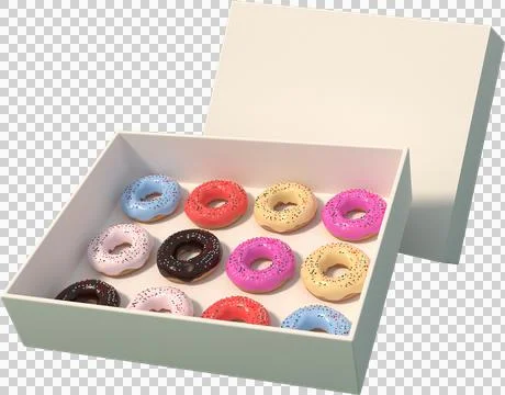 3d Rendering Christmas or new year elements background with decorative donut. Stock Illustration
