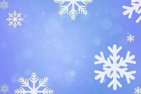 A 3d rendering of a Christmas postcard concept with snowflakes over a blue bo Ilustração Stock