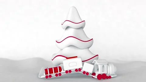 3D rendering Christmas Train Video stock 62684713