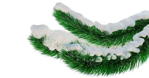 3d rendering. Christmas tree in snow isolated on white background. Stock Illustration