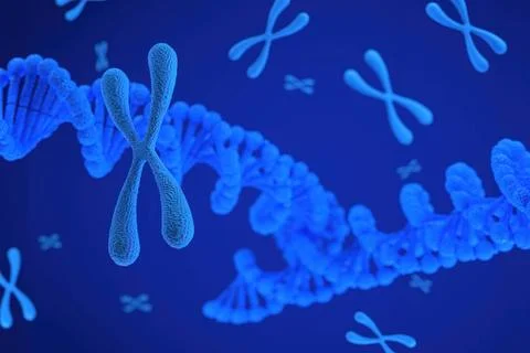 3d rendering of Chromosome Abstract Scientific Background, 3d illustration... Stock Photos