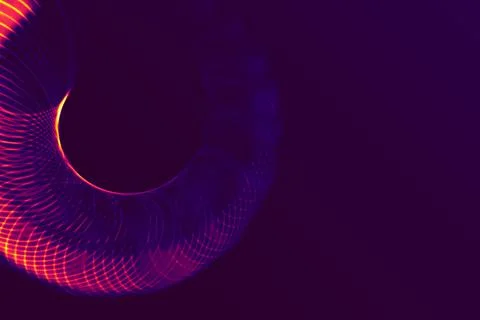 3D rendering of a circular abstract pattern on a dark blue background Stock Illustration