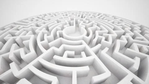 3d rendering of Circular maze Stock Illustration