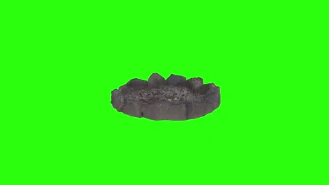 3D rendering of a circular stone structure on a bright background Stock Footage 303594752