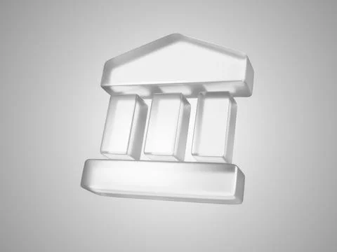 3D rendering of a classic bank building facade, financial or corporate concept Ilustración de archivo