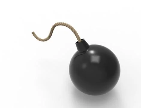 3D rendering of a classic bomb isolated on white background. Stock Illustration
