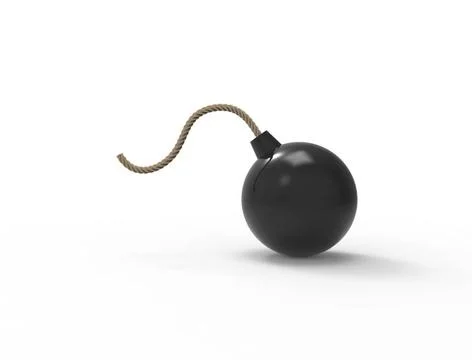 3D rendering of a classic bomb isolated on white background. 3D rendering ... Stock Photos
