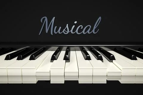 3d rendering of a classic piano keys background Stock Illustration