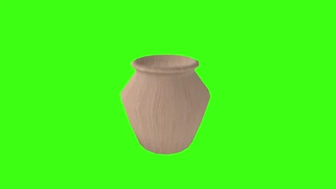 3D rendering of a clay pot on a bright green background Stock-Footage 287986032