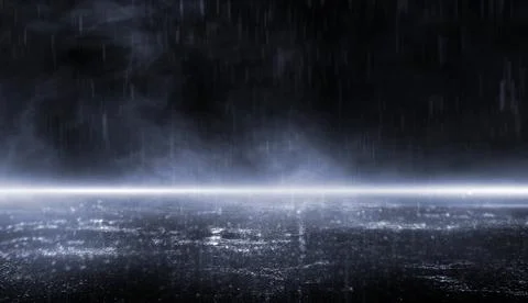 3D rendering Clear asphalt outdoor background with high speed fog Stock Illustration