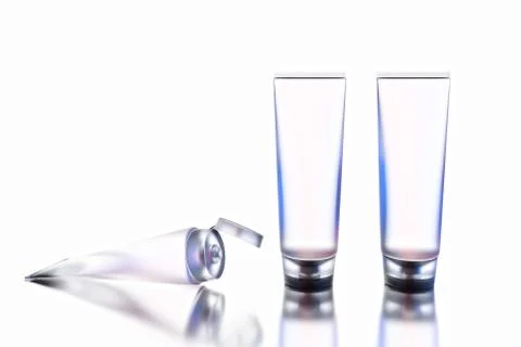 3D rendering. Clear glossy plastic tube for medicine or cosmetics Foto stock