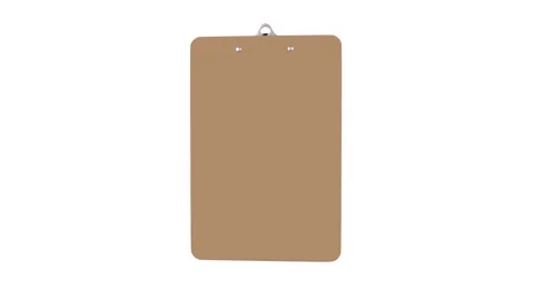 3D rendering of a clipboard with a blank sheet for creative projects Stock Footage 285059624
