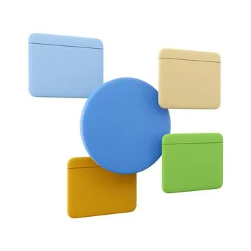 3d rendering clock and notifications icon. 3d render alarm clock and chat box Stock Illustration