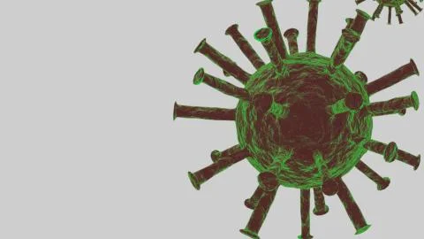 3D rendering close up of Bacteria,Green and red virus Stock Illustration