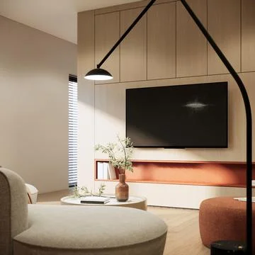3d rendering close up Modern living room interior design and decoration wit.. Stock Illustration