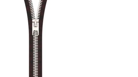3d rendering close up zipper texture on isolated background with copy space Stock Illustration