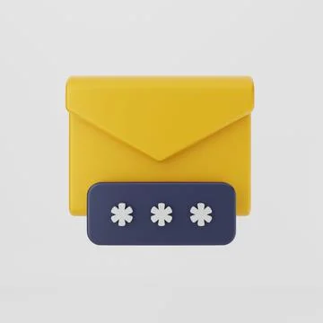 3D rendering of a closed envelope with asterisk symbols Stock Illustration