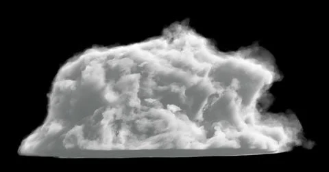 3d rendering. Cloud on a black background. Atmospheric phenomenon. Stock Illustration