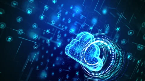 3D Rendering cloud computer concept Stock Footage 130934404