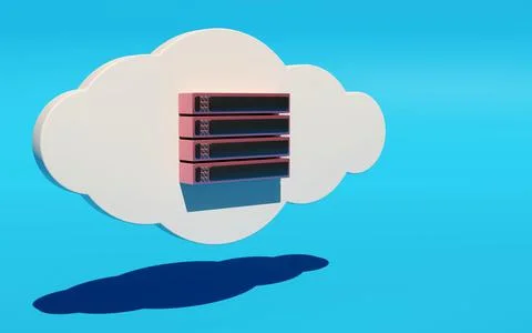 3d rendering of cloud computing with blue background 스톡 일러스트