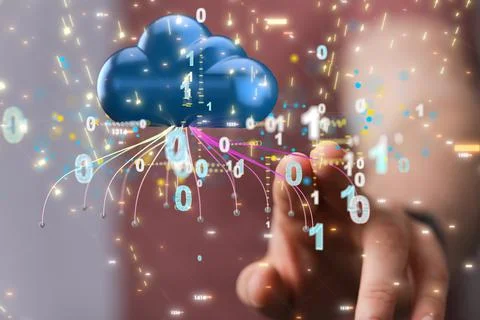 3D rendering of a cloud as a concept of data Internet infrastructure 写真素材