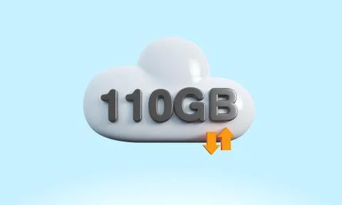3d rendering cloud download upload sync Stock Illustration