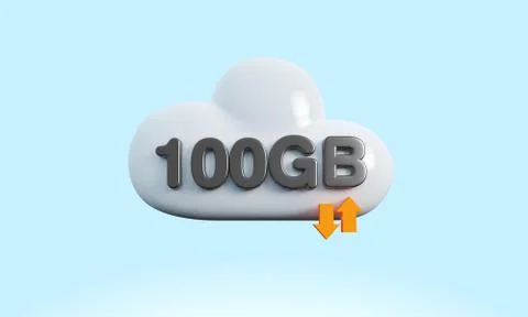 3d rendering cloud download upload sync Stock Illustration