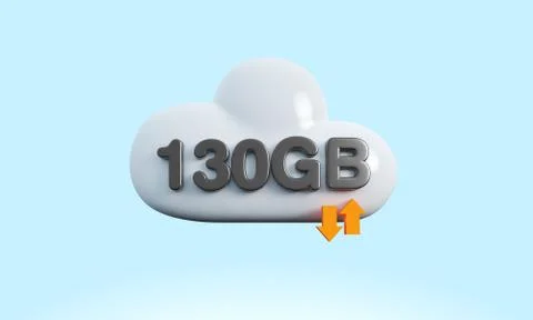 3d rendering cloud download upload sync Stock Illustration