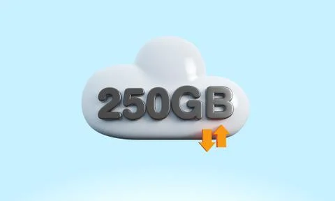 3d rendering cloud download upload sync Stock Illustration