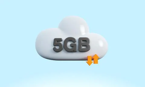 3d rendering cloud download upload sync 库存插图