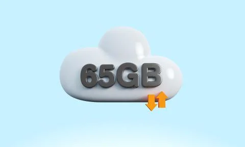 3d rendering cloud download upload sync 库存插图