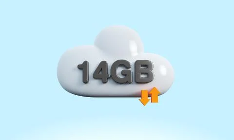 3d rendering cloud download upload sync Stock Illustration