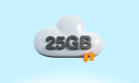 3d rendering cloud download upload sync 库存插图