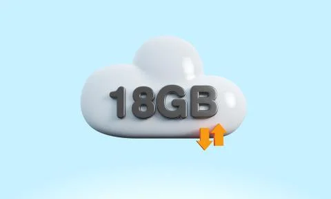 3d rendering cloud download upload sync Stock Illustration