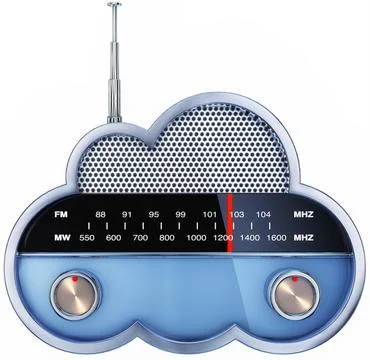 3D rendering of a cloud radio Stock Illustration