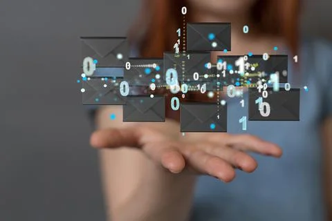 3D rendering of a cloud storage system floating in the air 写真素材