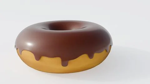 A 3D rendering of cluster of chocolate-frosted donuts Stock Illustration