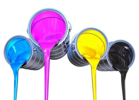 3D rendering of a cmyk color concept Ilustración de archivo