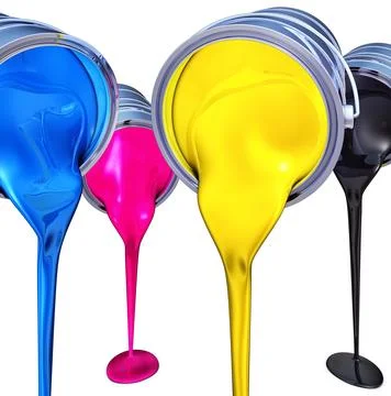 3D rendering of a cmyk color concept Ilustración de archivo