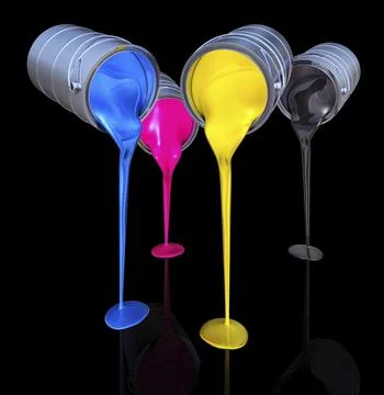3D rendering of a cmyk color concept Ilustración de archivo