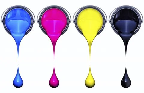 3D rendering of a cmyk color concept Ilustración de archivo